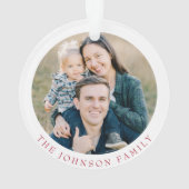 Festive Poinsettia Photo Christmas オーナメント (裏面)