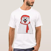 Festive Polar Bear Santa Tシャツ (正面)