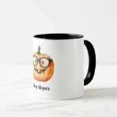 Festive Pumpkin Halloween Personalized Name マグカップ (正面右)