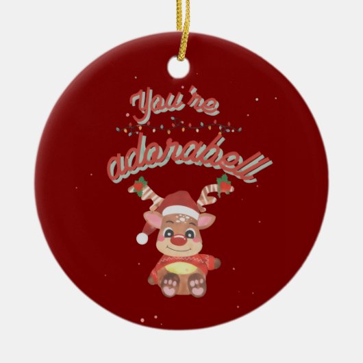 Festive Pun Ornament - Adorable Holiday Design セラミックオーナメント (正面)