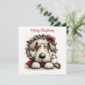 Festive Pup & Wreath シーズンカード (スタンド正面)