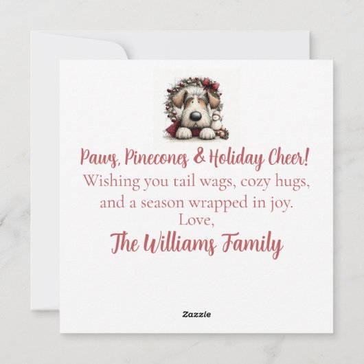 Festive Pup & Wreath シーズンカード (裏面)