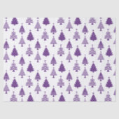 Festive Purple and White Christmas Tree Pattern 薄葉紙 (正面)