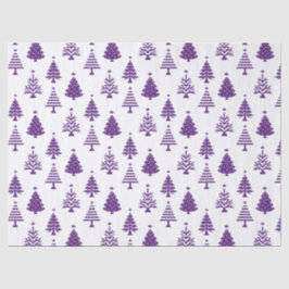 Festive Purple and White Christmas Tree Pattern 薄葉紙