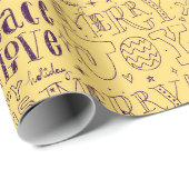 Festive Purple Christmas Typography  ラッピングペーパー (ロールコーナー)