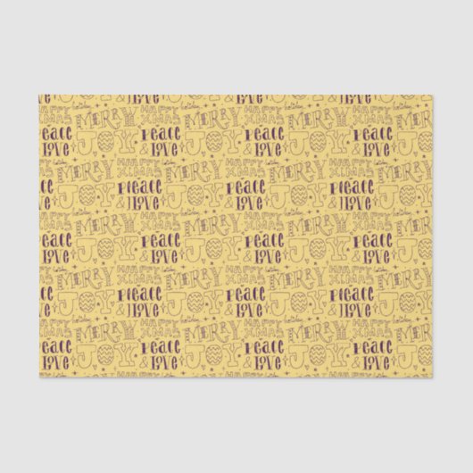 Festive Purple Christmas Typography  薄葉紙 (正面)