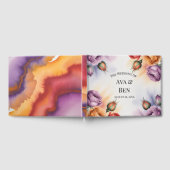 Festive Purple Orange and Red Roses Wedding ゲストブック (全面)