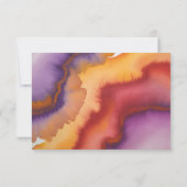 Festive Purple Orange and Red Roses Wedding 出欠カード (裏面)