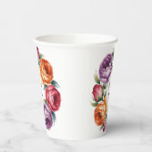 Festive Purple Orange and Red Roses Wedding 紙コップ (左)