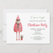 Festive Quirky Santa Printable Christmas Invites 招待状 (正面)