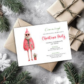 Festive Quirky Santa Printable Christmas Invites 招待状