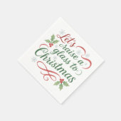 Festive Quote Raise a glass to Christmas  スタンダードカクテルナプキン (角)