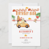 Festive Race Car Gingerbread Christmas Birthday  招待状 (正面)