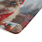 Festive Ragdoll Cat Christmas Personalized  カッティングボード (角)