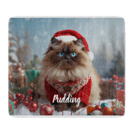 Festive Ragdoll Cat Christmas Personalized  カッティングボード