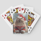 Festive Ragdoll Cat Christmas Personalized  トランプ (裏面)