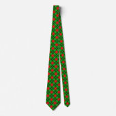 Festive Red and Green Christmas Argyle Pattern ネクタイ (正面)