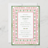 Festive Red and Green Watercolor Christmas Party 招待状 (正面)