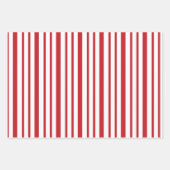 Festive Red and White Christmas Tree Pattern ラッピングペーパーシート (正面3)