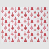 Festive Red and White Christmas Tree Pattern 薄葉紙 (正面)