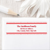 Festive Red and White Merry Christmas Address ラベル (インサイチュ)