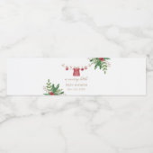 Festive Red Baby Shower Food & Drink Label ペットボトルラベル (シングルラベル)