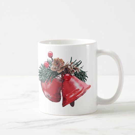 Festive Red Bells & Pinecone Christmas Classic Mug コーヒーマグカップ (右)