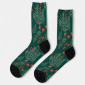 Festive Red Berry Christmas Socks ソックス (左)