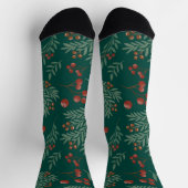 Festive Red Berry Christmas Socks ソックス (上部)