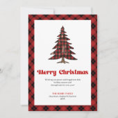 Festive Red Black Plaid Christmas Greeting Card シーズンカード (正面)