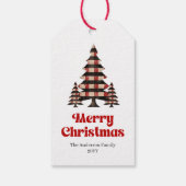 Festive Red Black Tartan Christmas Tag ギフトタグ (裏面)