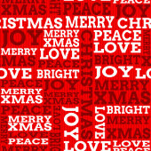 Festive red blanket with Christmas lettering フリースブランケット