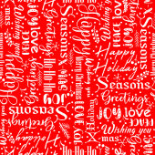 Festive red blanket with Christmas lettering フリースブランケット