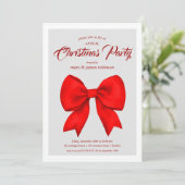 Festive Red Bow Christmas Holiday Party  招待状 (スタンド正面)