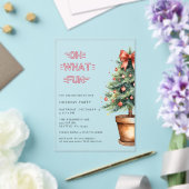 Festive Red Bow Christmas Tree Party アクリル招待状 (インサイチュ (ウェディング))