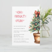 Festive Red Bow Christmas Tree Party シーズンカード (スタンド正面)