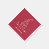 Festive Red Cheers to New Year Party スタンダードカクテルナプキン (角)