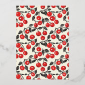 Festive Red Cherry Motiv 箔招待状 (裏面)