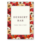 Festive Red Floral Dessert Bar Sign テーブルナンバー (裏面)