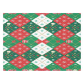 Festive Red & Green Argyle Cheer Christmas テーブルクロス (正面(横))
