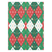 Festive Red & Green Argyle Cheer Christmas テーブルクロス (正面)