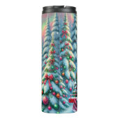 Festive Red Green Forest Train タンブラー (裏面)