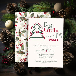 Festive Red Green Gold Christmas Party Invitation シーズンカード