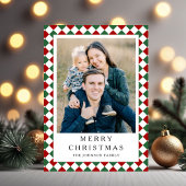Festive Red Green Photo Christmas シーズンカード