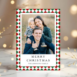 Festive Red Green Photo Christmas シーズンカード