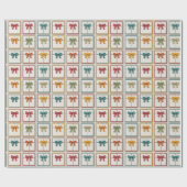 Festive Red Green Yellow Bows Art ラッピングペーパー (フラット)