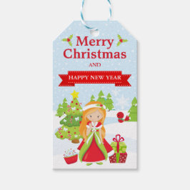 Festive Red Haired Christmas Princess ギフトタグ