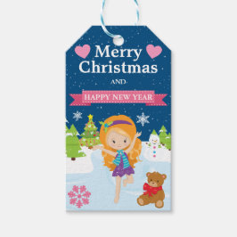 Festive Red Haired Winter Fairy Christmas ギフトタグ