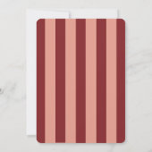 Festive Red Pink Striped Holiday Party Invitation 招待状 (裏面)