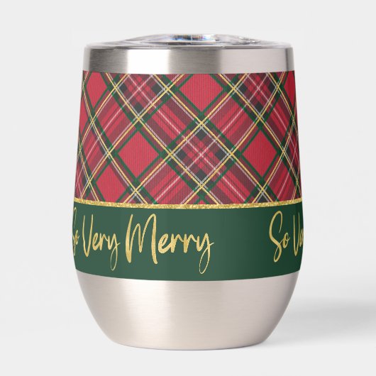 Festive Red Plaid So Very Merry Holiday (正面)